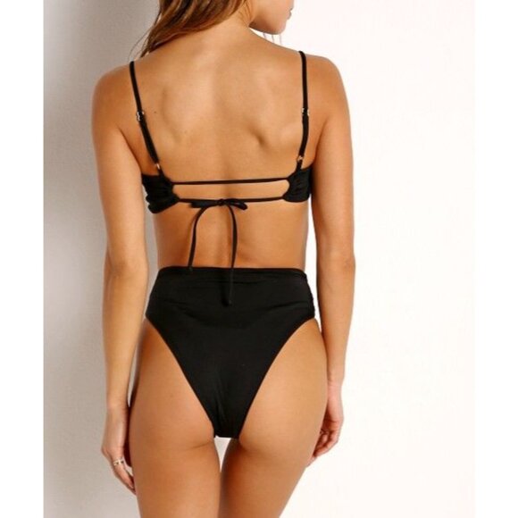 LSPACE Nancy Lee Bitsy Bikini Bottom in Black X-Small New Womens Swimsuit - Picture 9 of 13